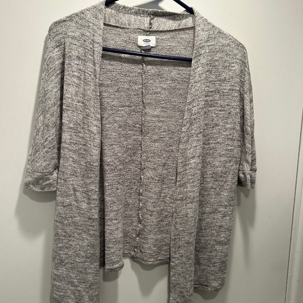 Old Navy gray and white short sleeve cardigan.  Soft and never worn.
